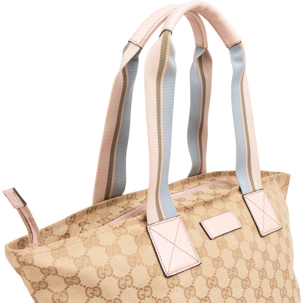 Gucci Monogram GG Canvas Tote Shoulder Bag Beige