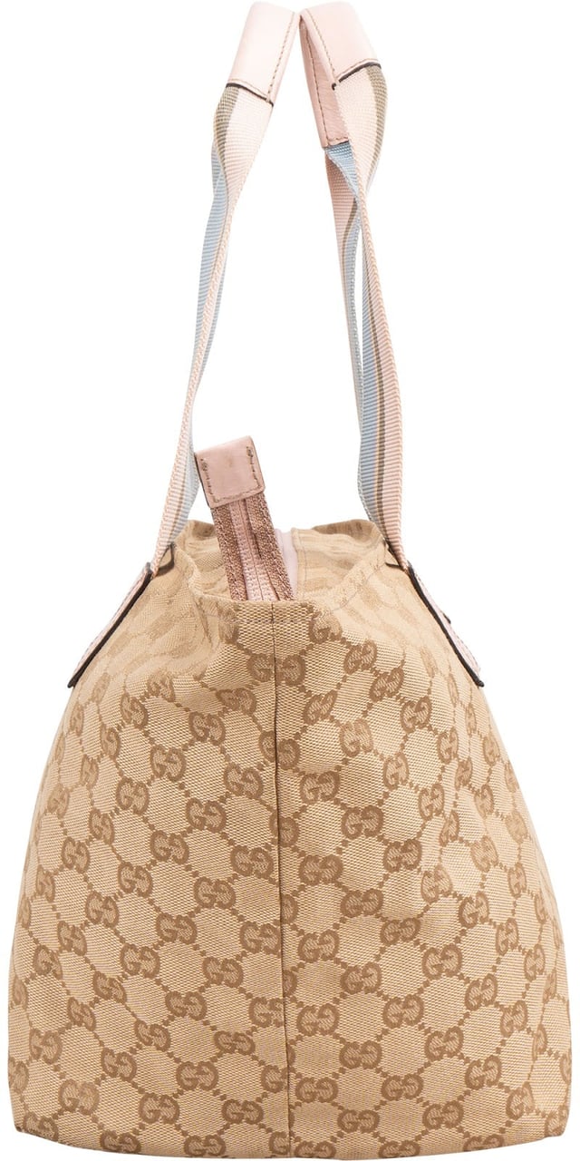 Gucci Monogram GG Canvas Tote Shoulder Bag Beige