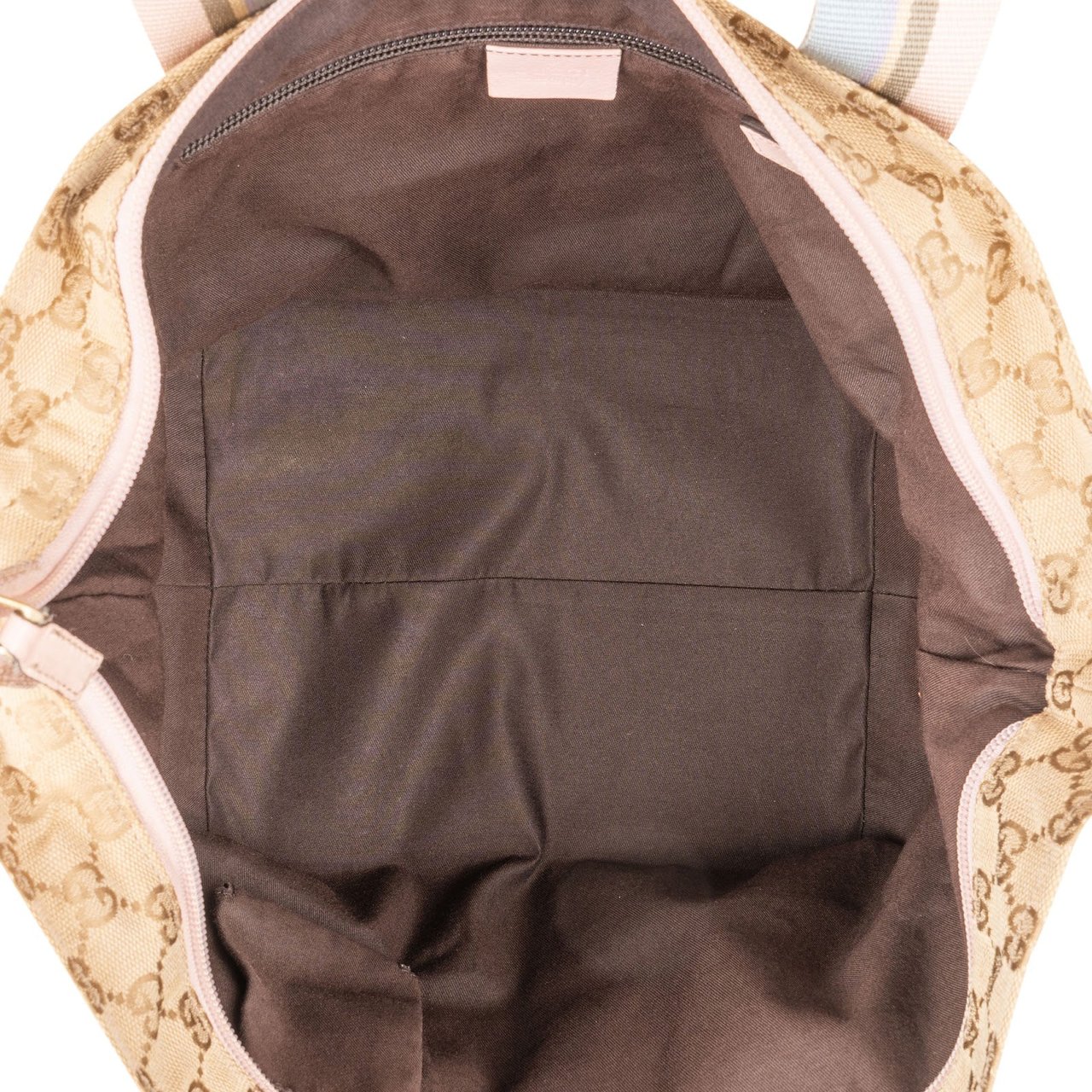 Gucci Monogram GG Canvas Tote Shoulder Bag Beige