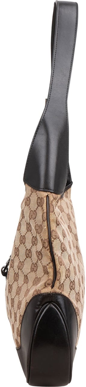 Gucci Monogram GG Canvas Jackie Hobo Shoulder Bag Beige