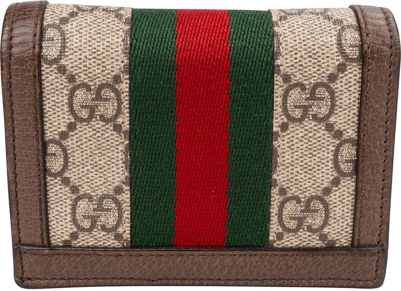 Gucci Monogram Ophidia GG Card Mini Wallet Bruin