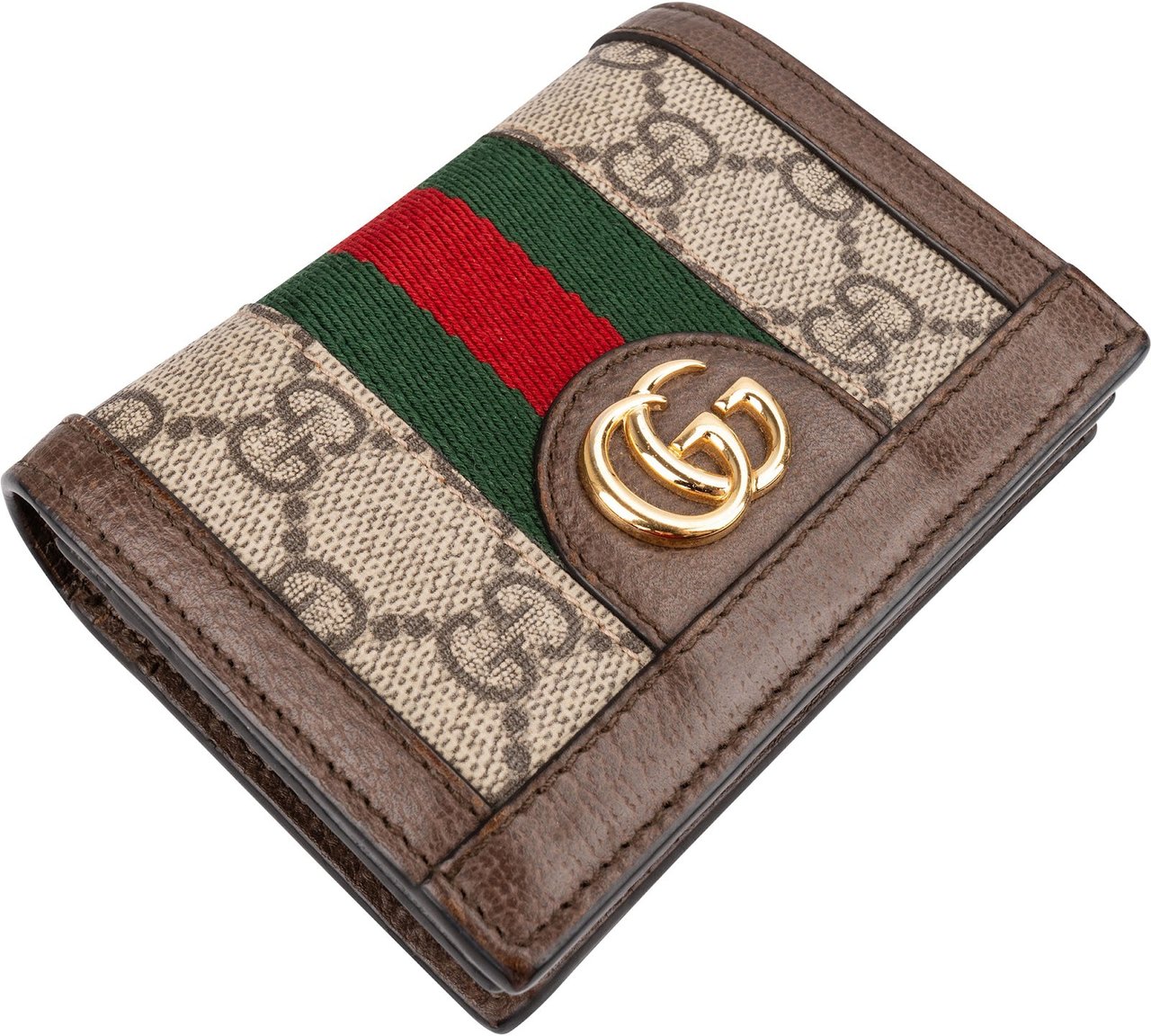 Gucci Monogram Ophidia GG Card Mini Wallet Bruin