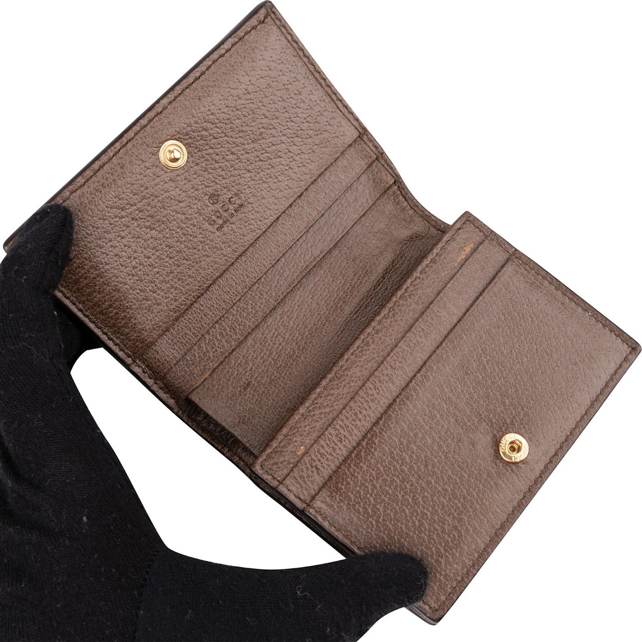 Gucci Monogram Ophidia GG Card Mini Wallet Bruin