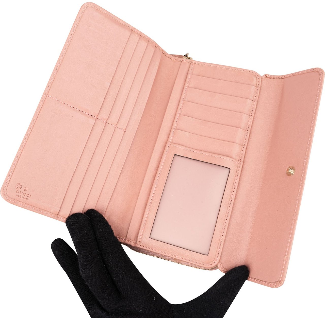 Gucci Microguccissima Flap Clip Wallet Roze