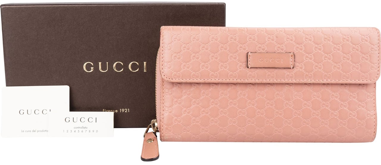 Gucci Microguccissima Flap Clip Wallet Roze