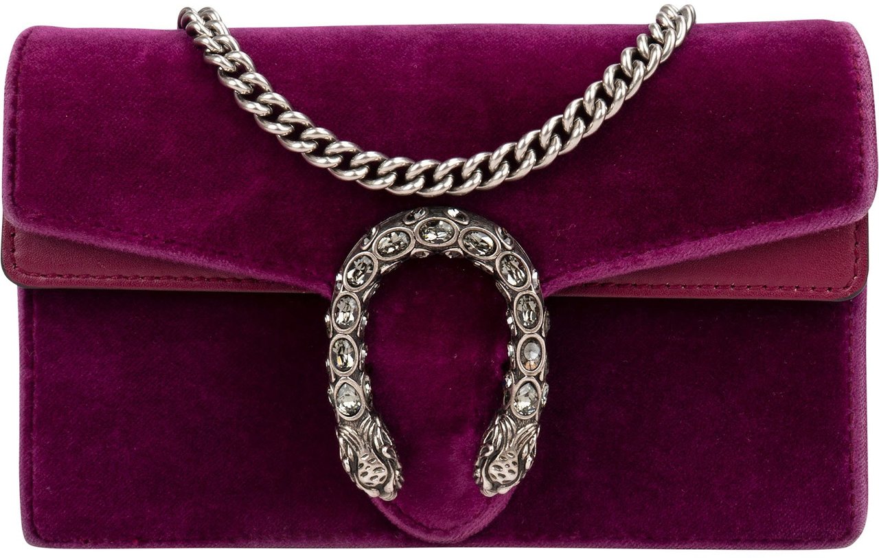 Gucci Velvet Dionysus Super Mini Crossbody Bag Roze