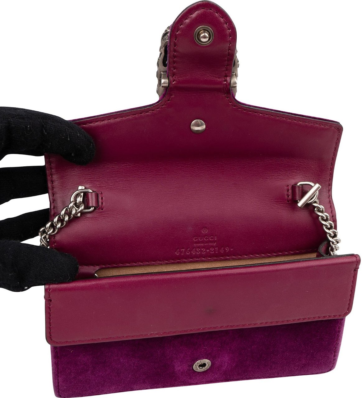 Gucci Velvet Dionysus Super Mini Crossbody Bag Roze