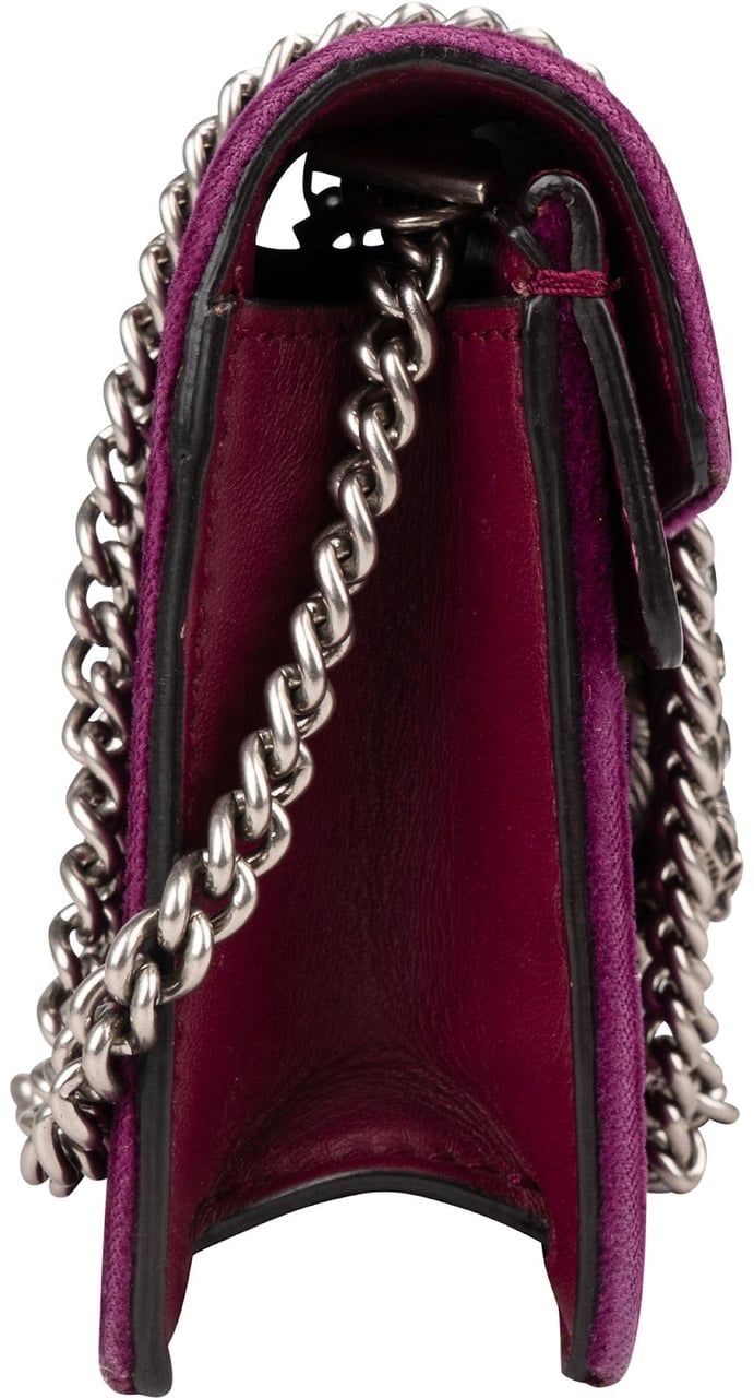 Gucci Velvet Dionysus Super Mini Crossbody Bag Roze