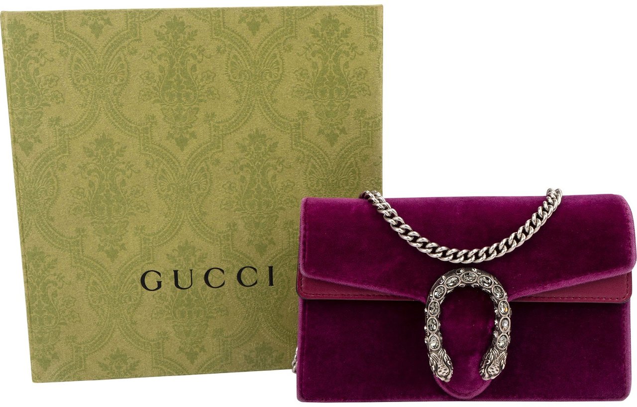 Gucci Velvet Dionysus Super Mini Crossbody Bag Roze