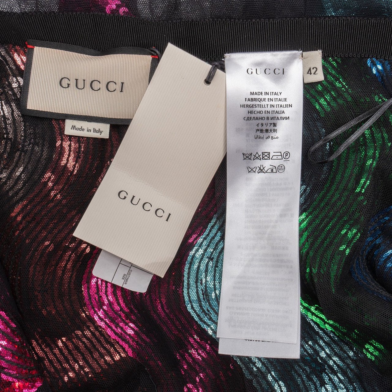 Gucci Multicolor Waves Tüll Sequin Skirt (IT42) Divers