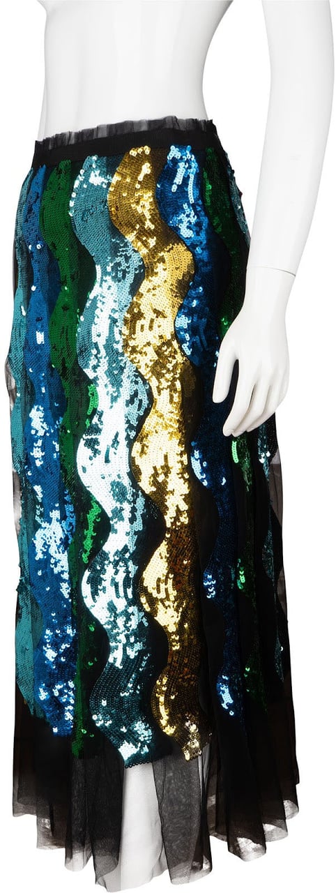 Gucci Multicolor Waves Tüll Sequin Skirt (IT42) Divers