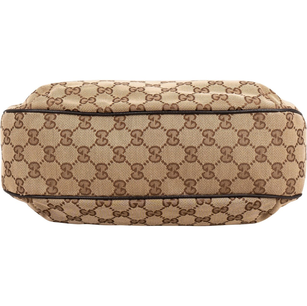 Gucci Monogram GG Canvas Web Hobo Shoulder Bag Bruin