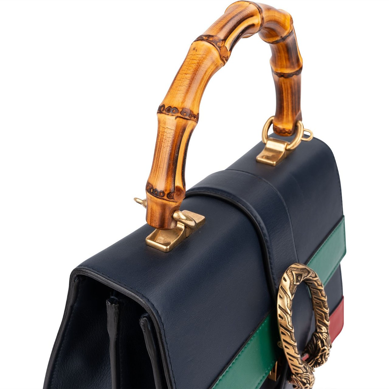 Gucci Multicolor Leather Dionysus Bamboo Top Handle Handbag Divers