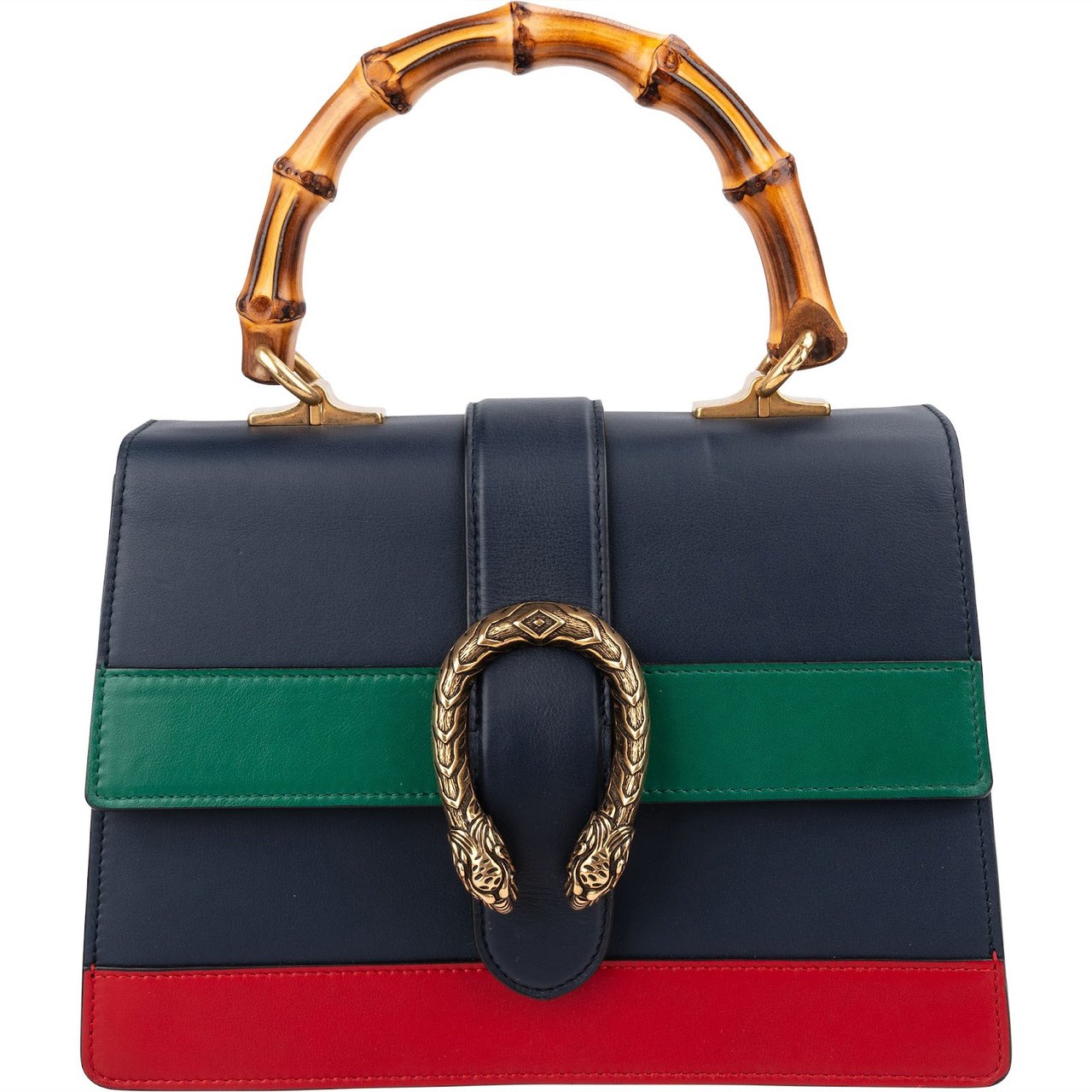 Gucci Multicolor Leather Dionysus Bamboo Top Handle Handbag Divers