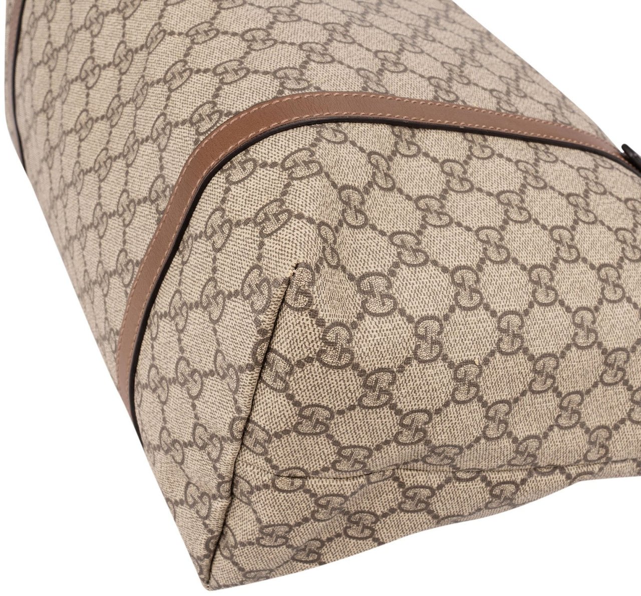 Gucci Monogram GG Supreme Tote Shopper Shoulder Bag Beige