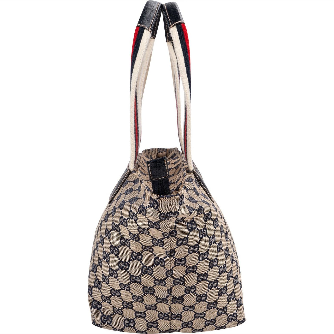 Gucci Monogram GG Canvas Web Handle Tote Shopper Shoulder Bag Blauw