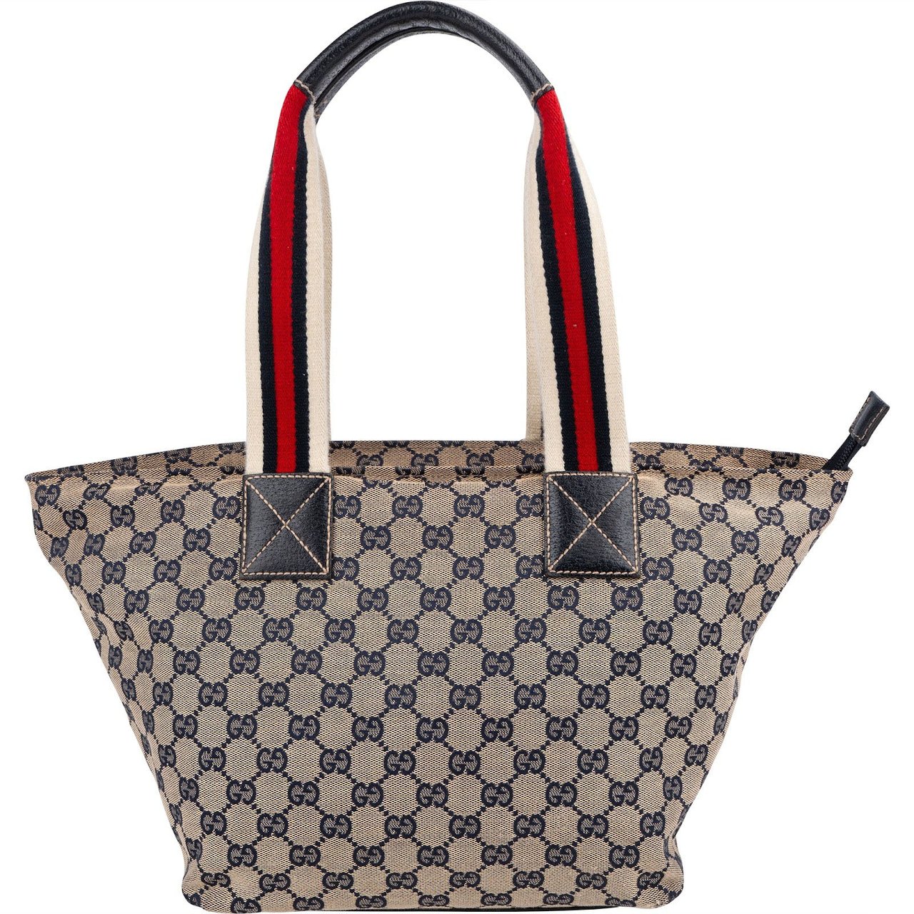 Gucci Monogram GG Canvas Web Handle Tote Shopper Shoulder Bag Blauw
