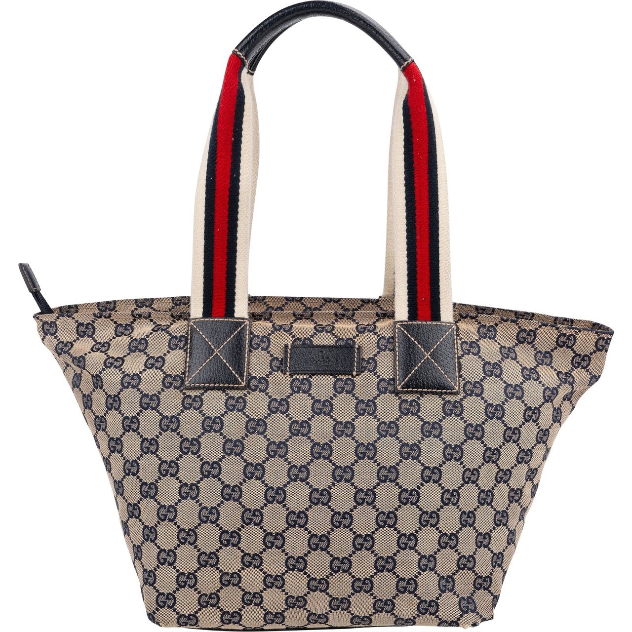 Gucci Monogram GG Canvas Web Handle Tote Shopper Shoulder Bag Blauw