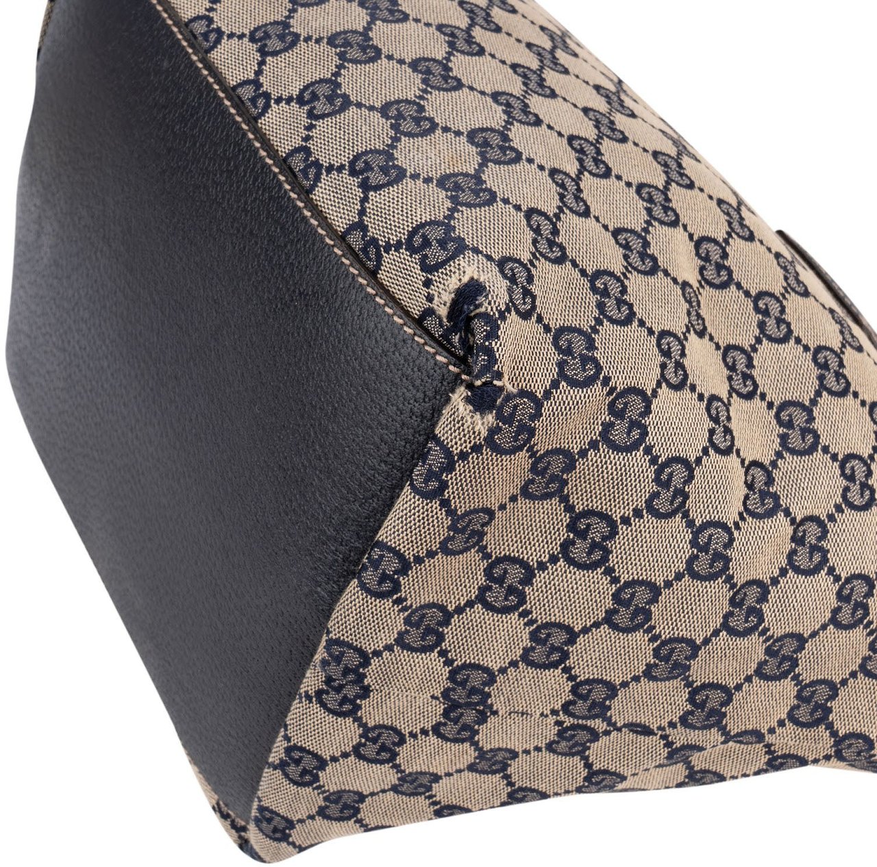 Gucci Monogram GG Canvas Web Handle Tote Shopper Shoulder Bag Blauw