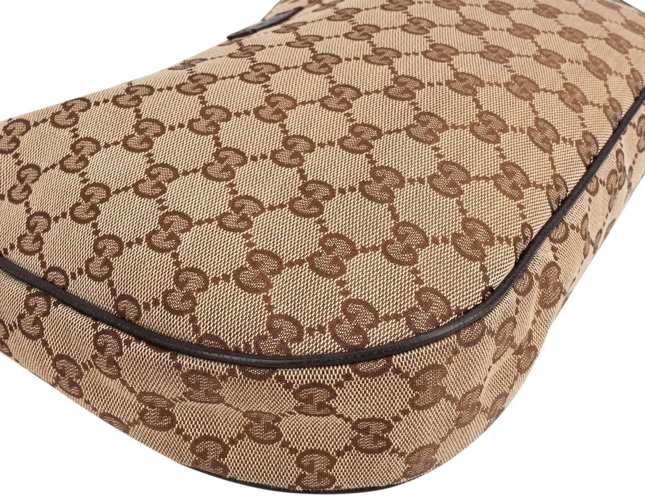 Gucci Monogram GG Canvas Messenger Crossbody Bag Beige