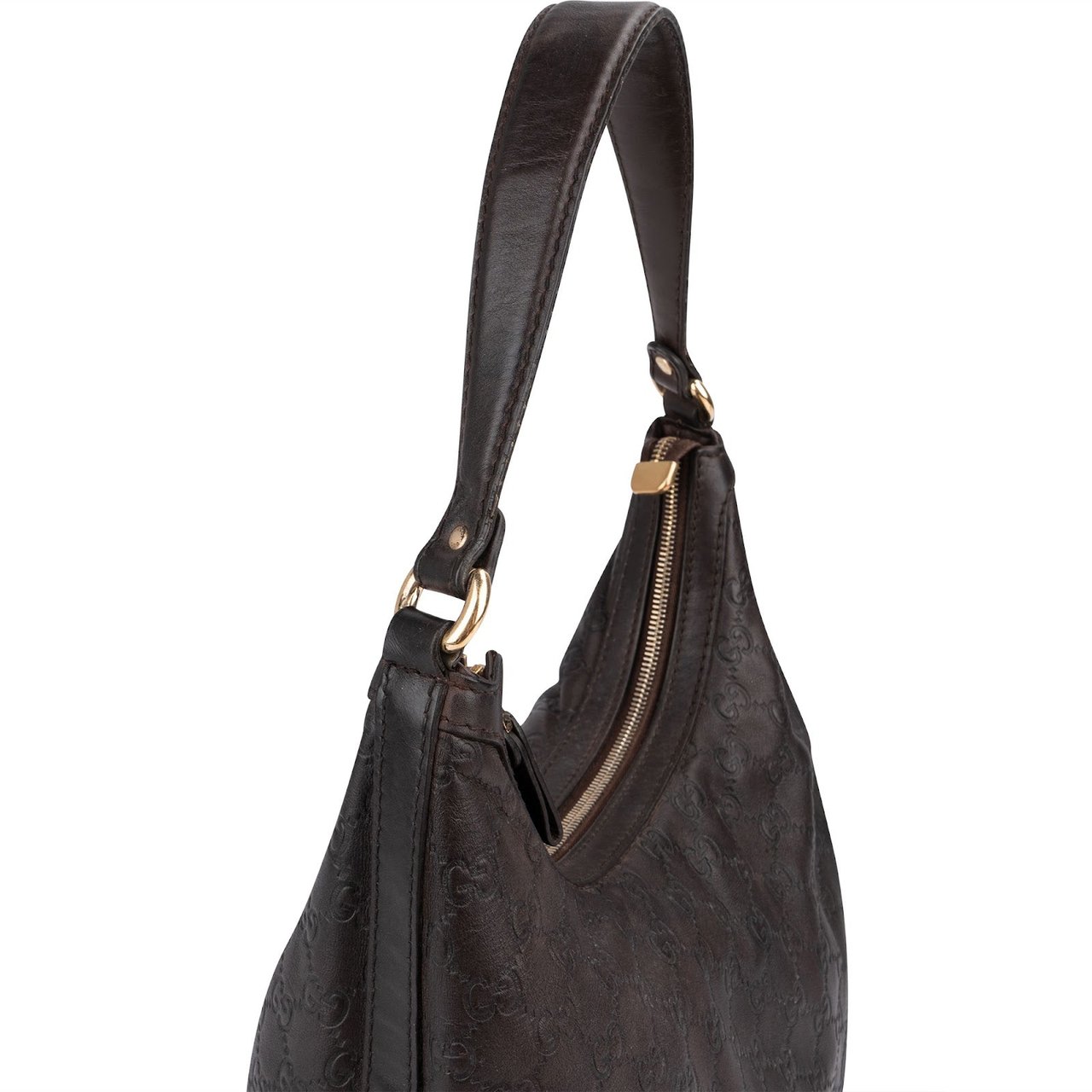 Gucci Guccissima Leather Lovely Heart Shoulder Bag Bruin