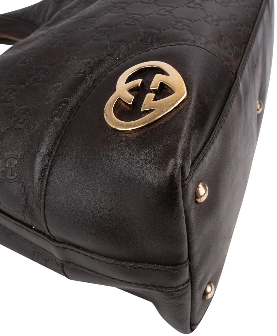Gucci Guccissima Leather Lovely Heart Shoulder Bag Bruin
