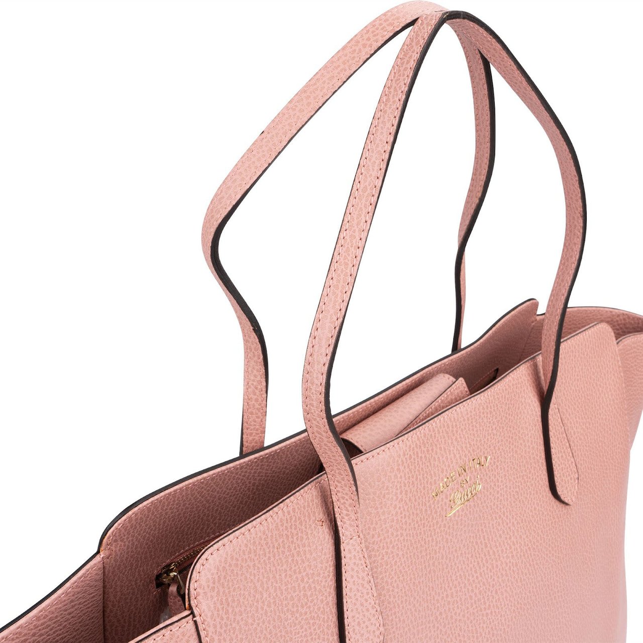 Gucci Pebbled Leather Swing Shopper Shoulder Bag Rood