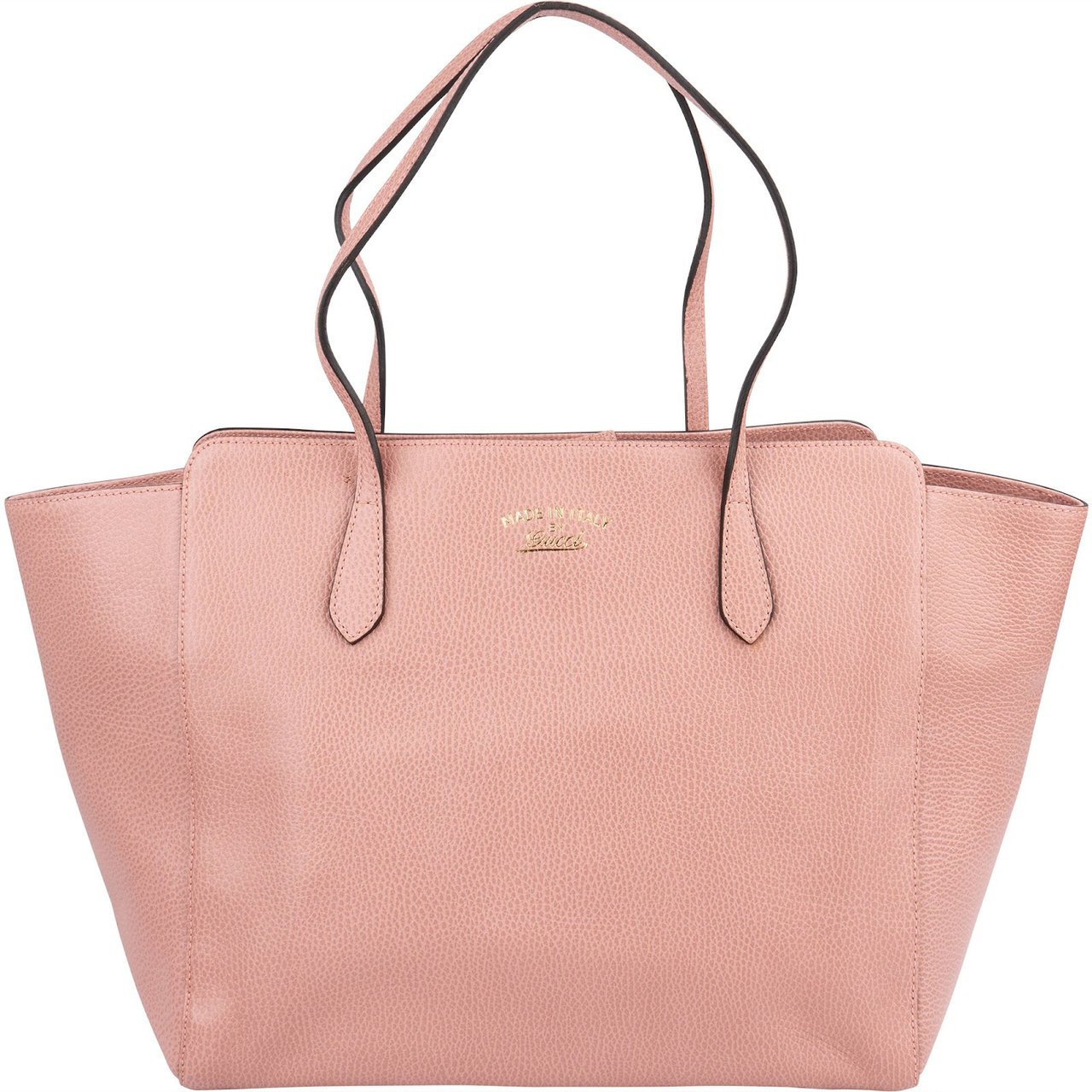 Gucci Pebbled Leather Swing Shopper Shoulder Bag Rood