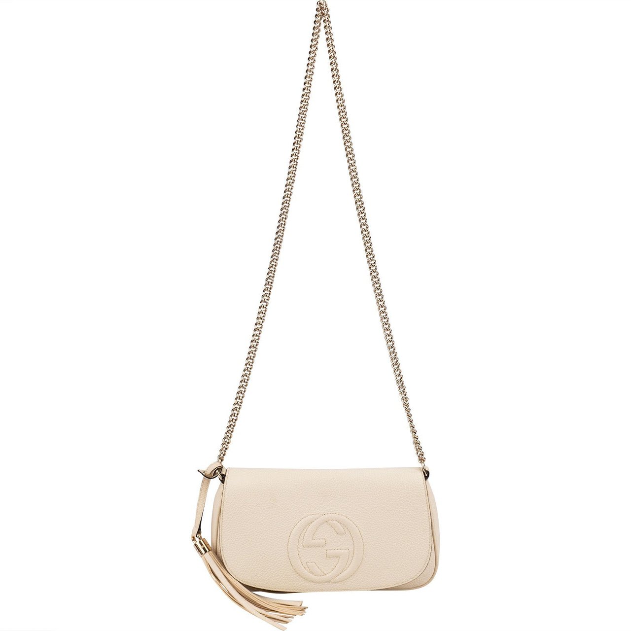 Gucci Leather Soho Chain Shoulder Crossbody Bag Wit