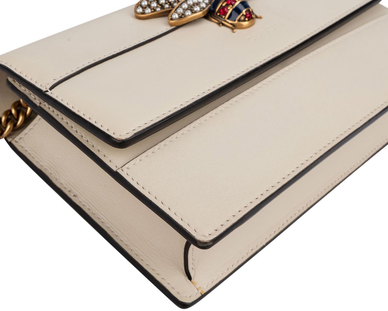 Gucci Leather Queen Margaret Wallet On Chain Crossbody Bag Wit