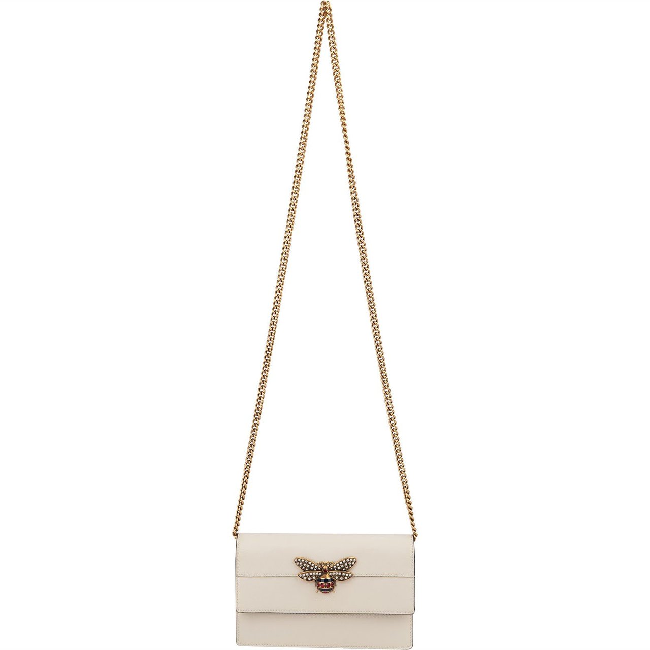 Gucci Leather Queen Margaret Wallet On Chain Crossbody Bag Wit
