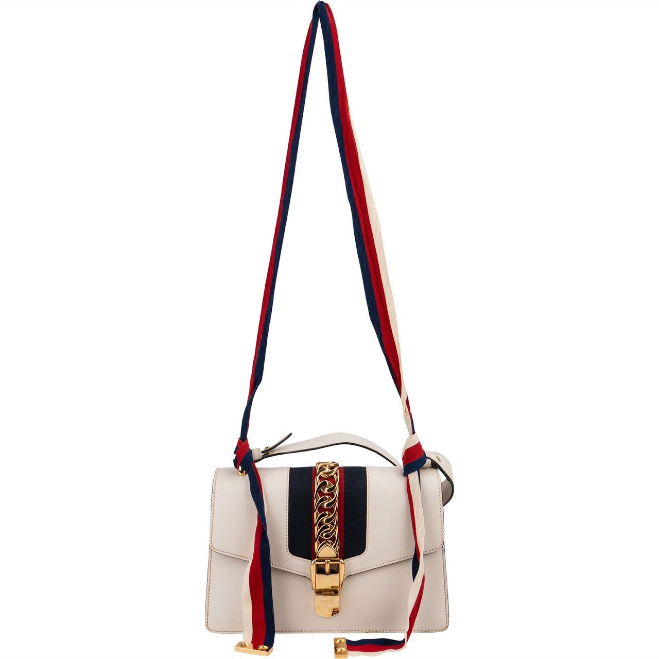 Gucci White Leather Sylvie Shoulder Bag Divers
