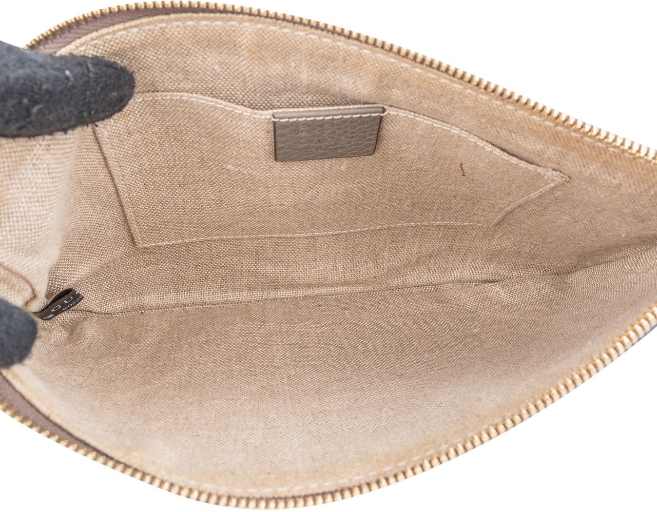 Gucci Grey Leather Bamboo Tassel Clutch Donkergrijs
