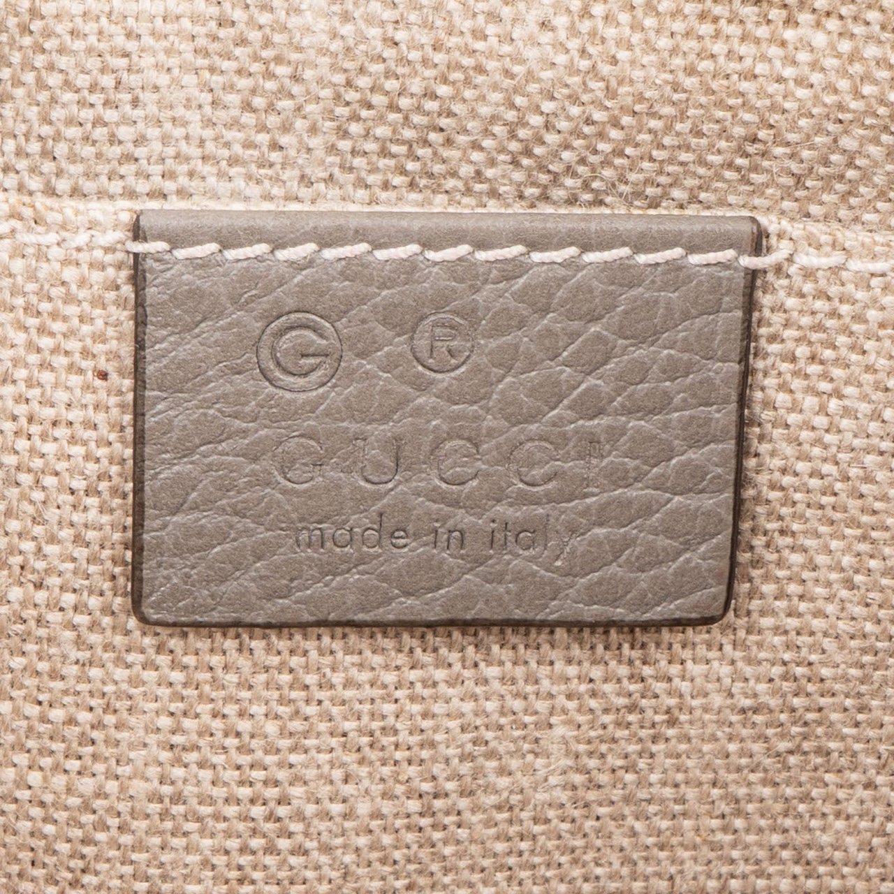 Gucci Grey Leather Bamboo Tassel Clutch Donkergrijs