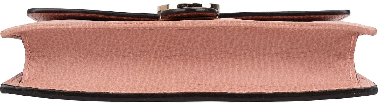 Gucci Leather Interlocking GG Wallet On Chain Crossbody Bag Roze