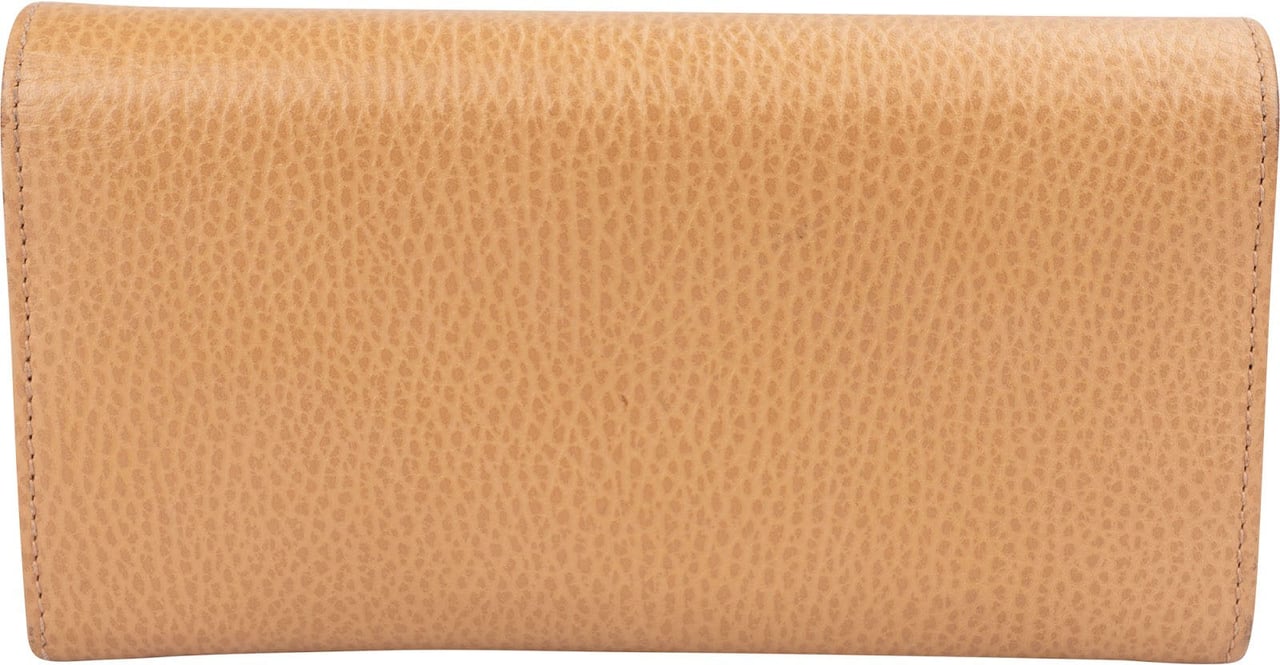 Gucci Pebbled Leather Interlocking GG Wallet Beige