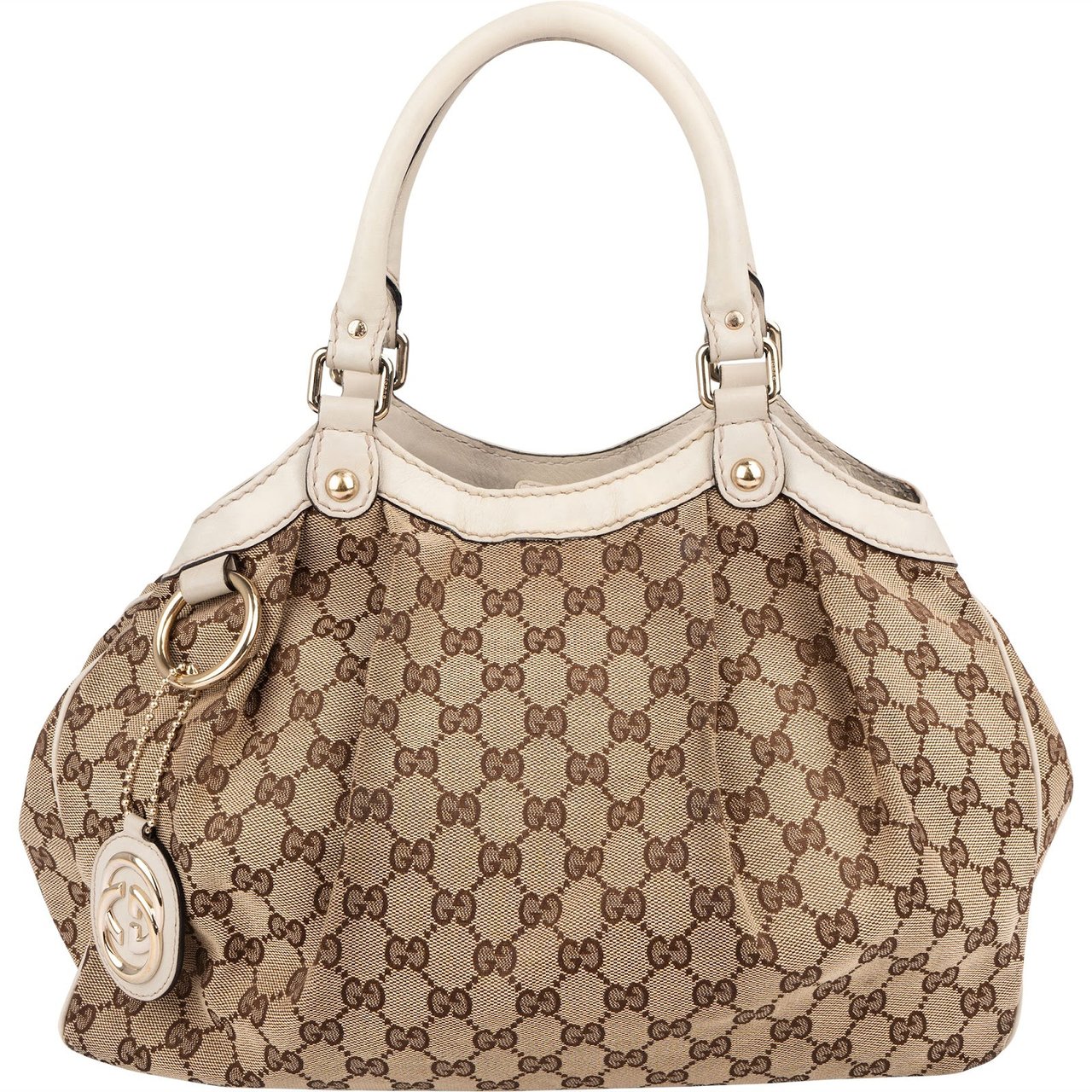 Gucci Monogram GG Canvas Sukey Handbag Beige
