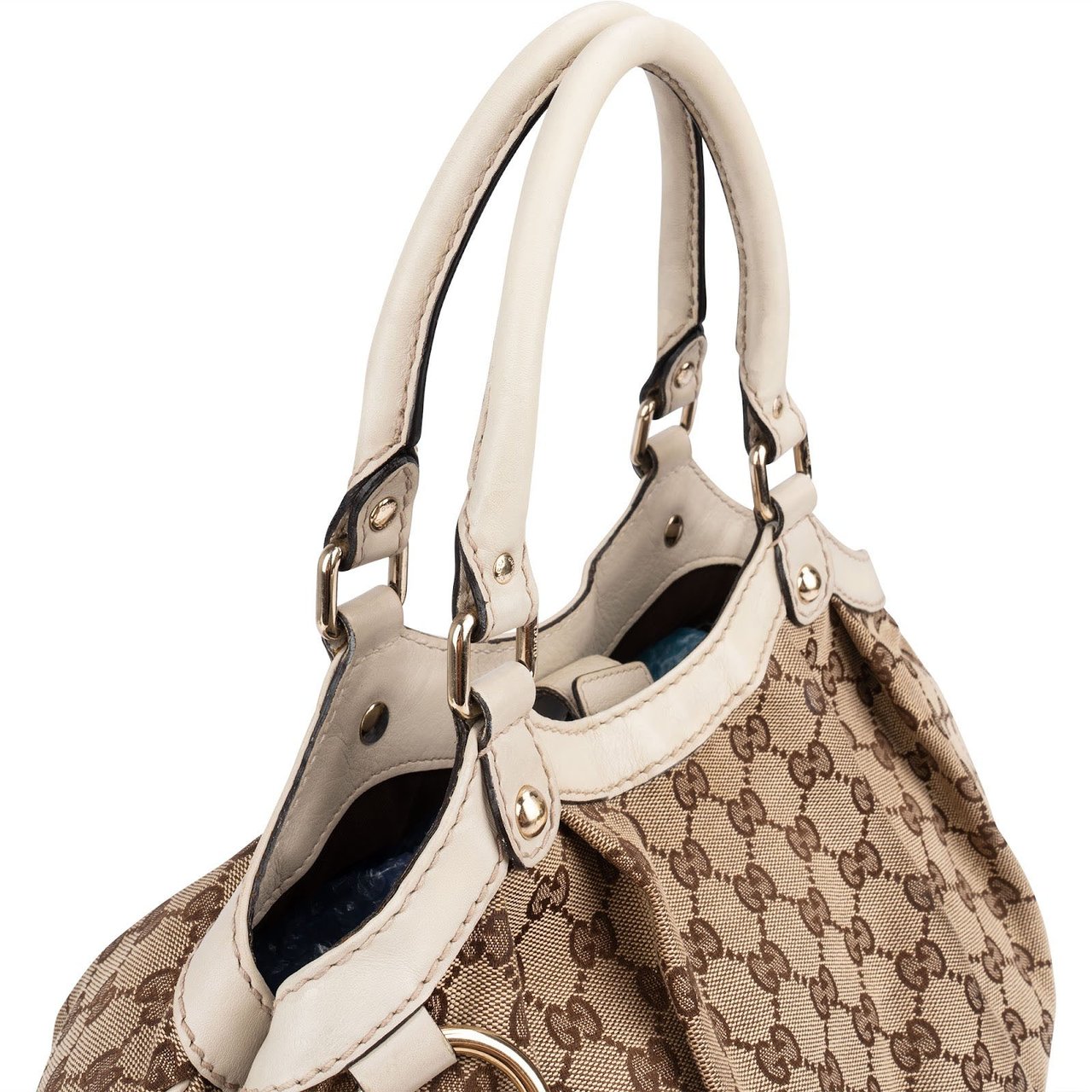 Gucci Monogram GG Canvas Sukey Handbag Beige