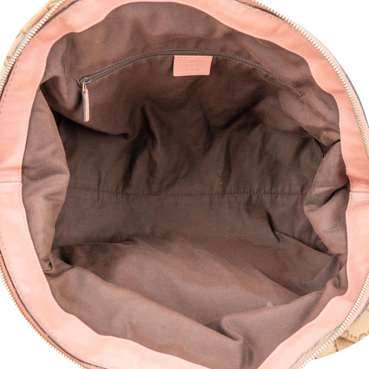 Gucci Monogram GG Canvas Pink Leather Sukey Shoulder Bag Beige