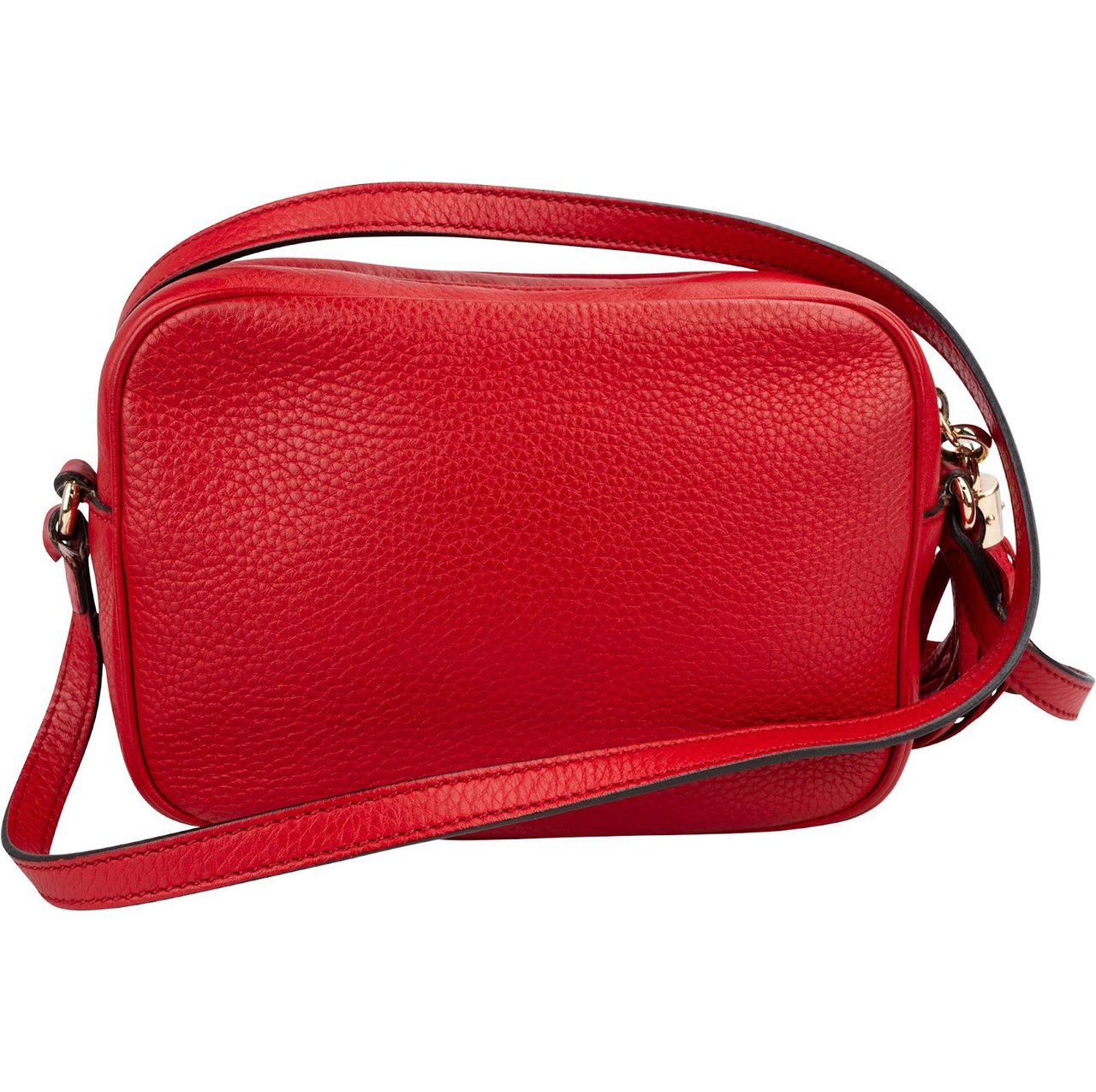 Gucci Red Grained leather GG Soho Disco Crossbody Bag Rood