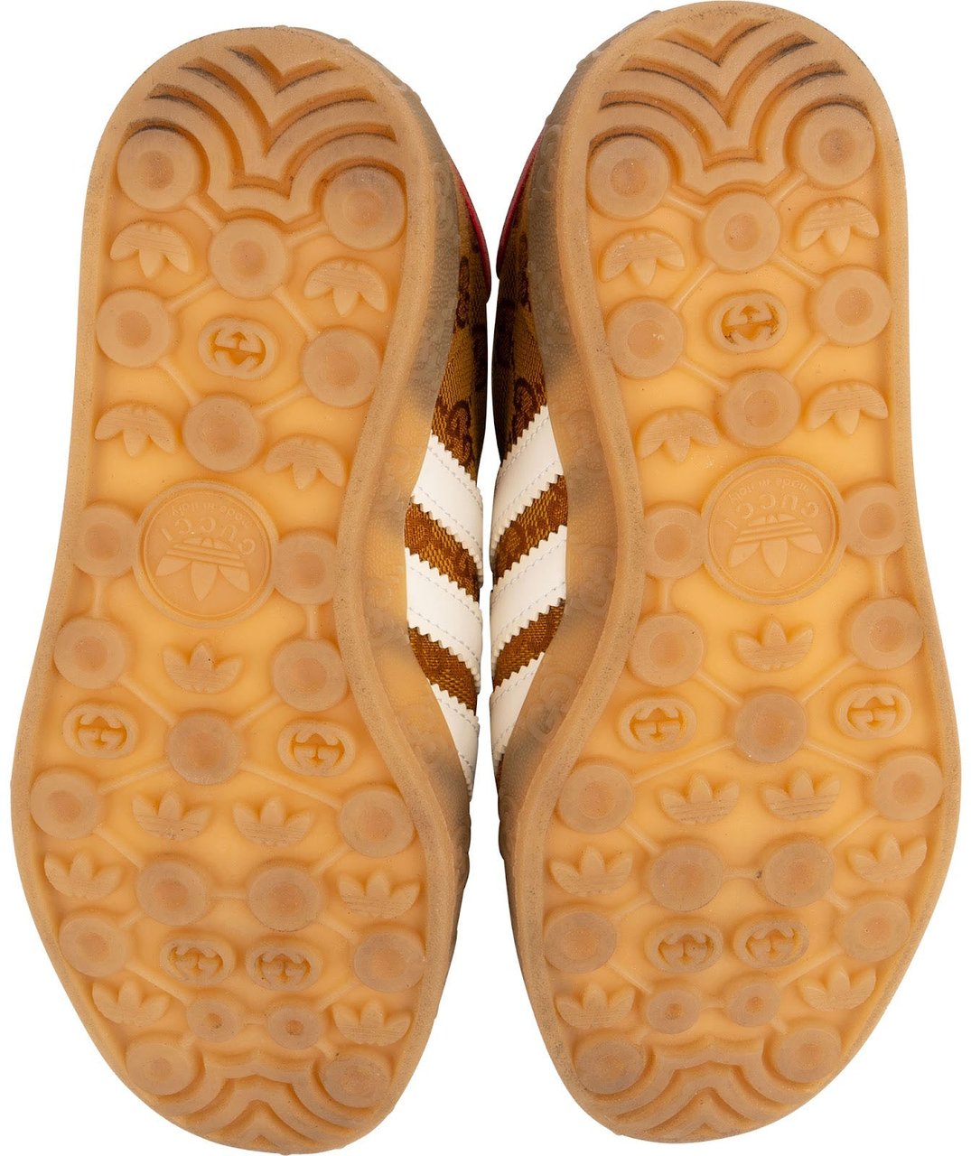 Gucci x Adidas Red Leather Monogram GG Canvas Gazelle Sneakers (US 3 ½ / EU 34) Bruin