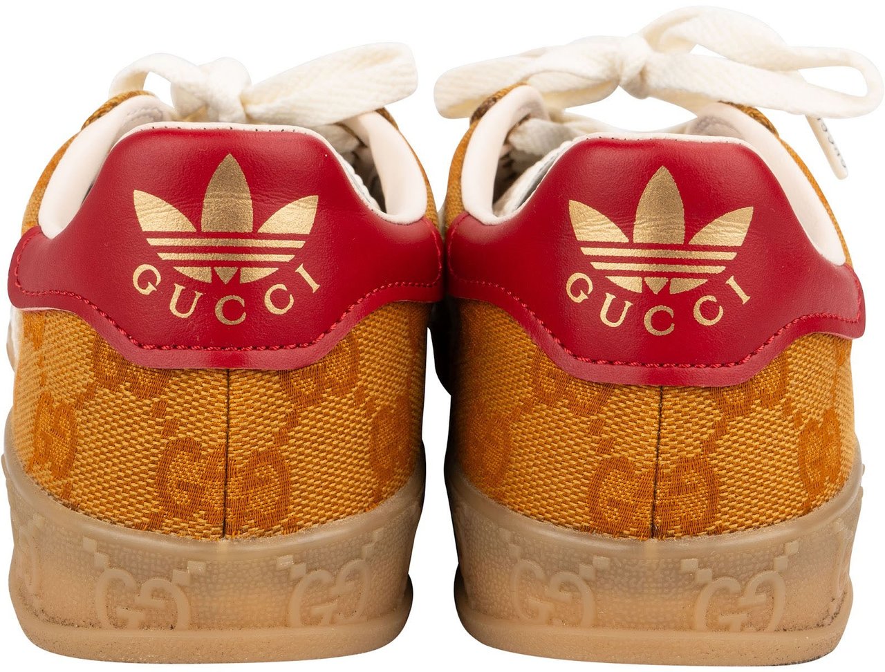 Gucci x Adidas Red Leather Monogram GG Canvas Gazelle Sneakers (US 3 ½ / EU 34) Bruin