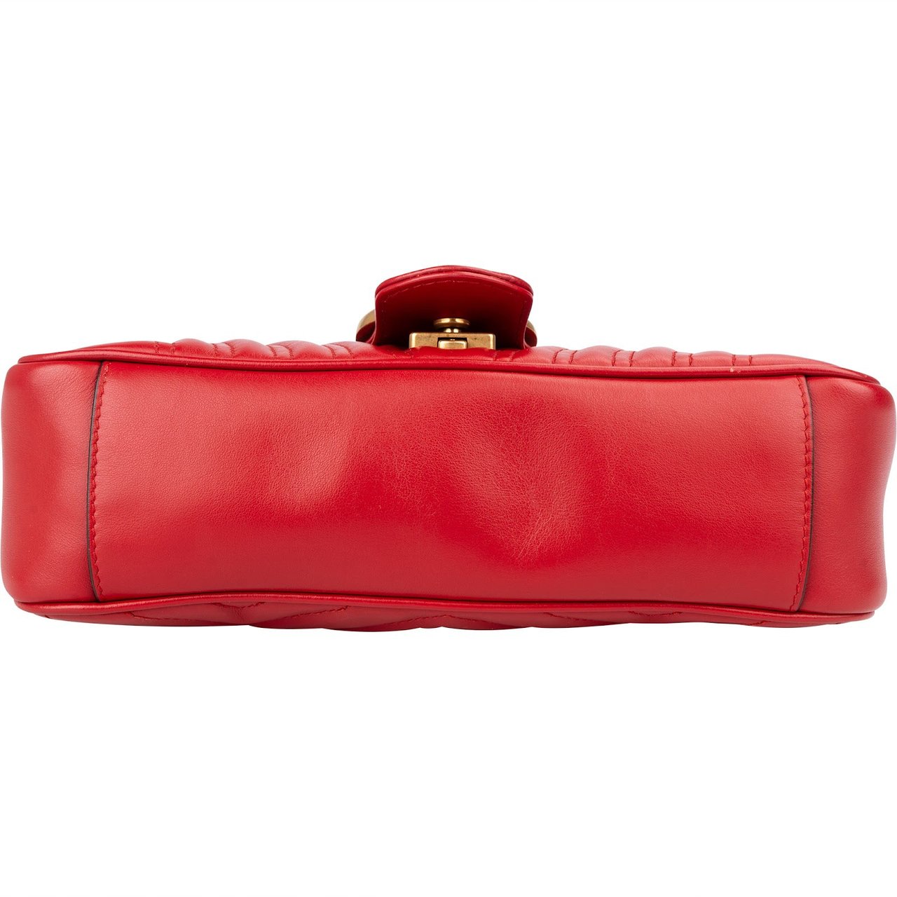 Gucci Chevron Matelassé Leather GG Marmont Medium Shoulder Crossbody Bag Rood