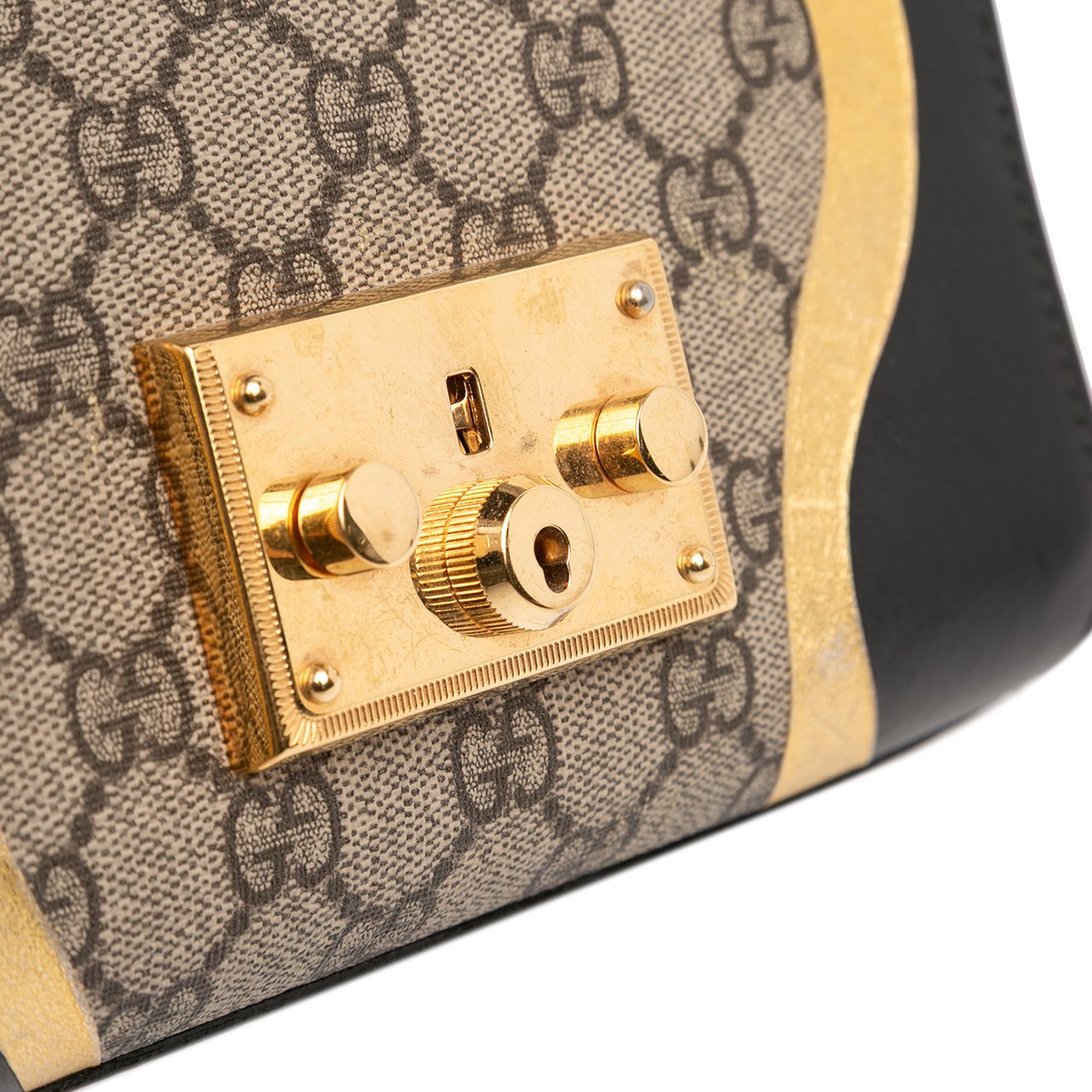 Gucci Small GG Supreme Osiride Padlock Crossbody Bruin
