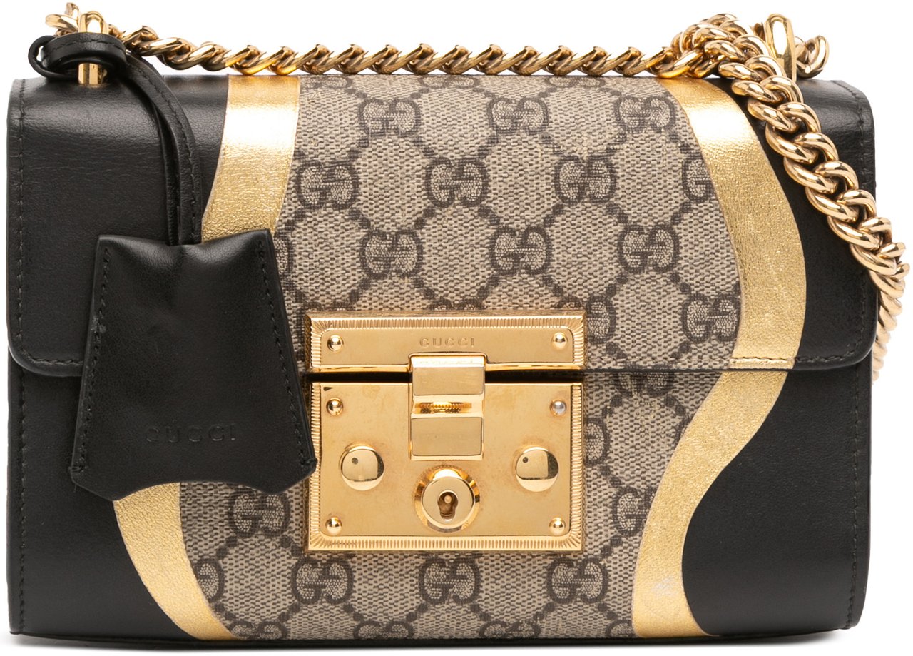Gucci Small GG Supreme Osiride Padlock Crossbody Bruin