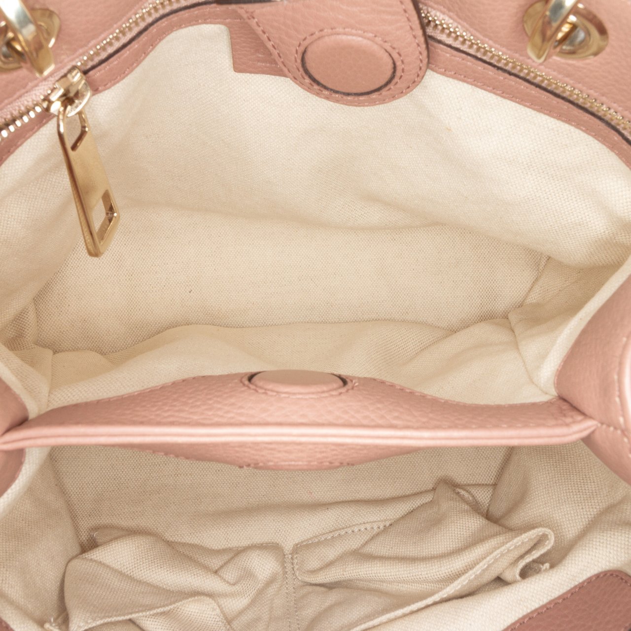 Gucci Small Calfskin Bamboo Shopper Satchel Bruin