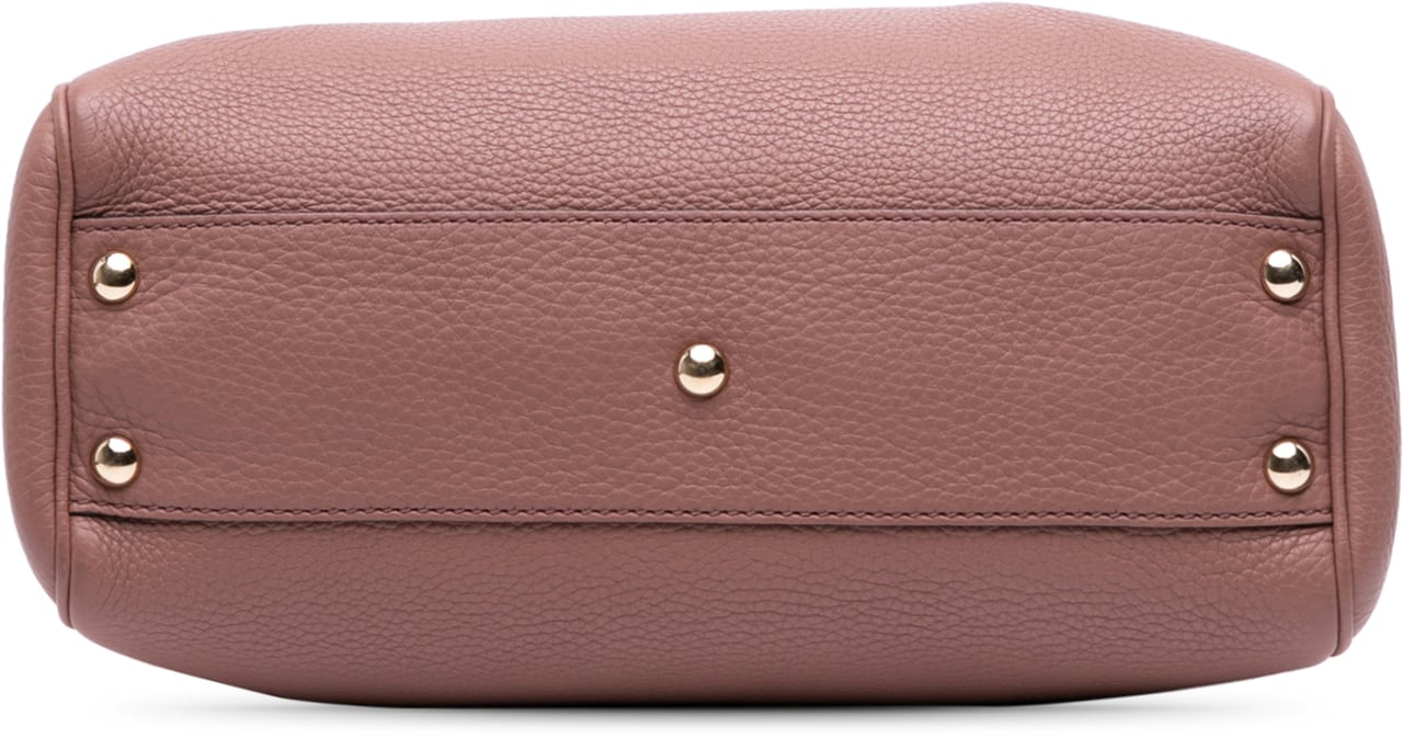 Gucci Small Calfskin Bamboo Shopper Satchel Bruin