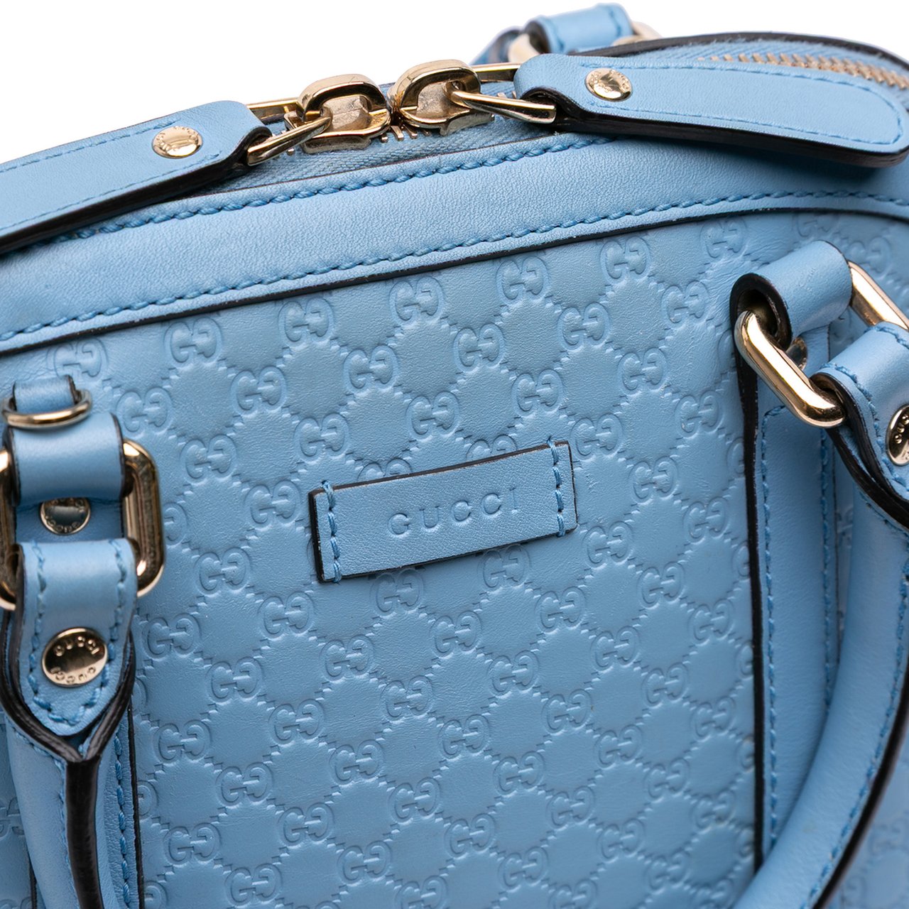 Gucci Mini Microguccissima Dome Satchel Blauw
