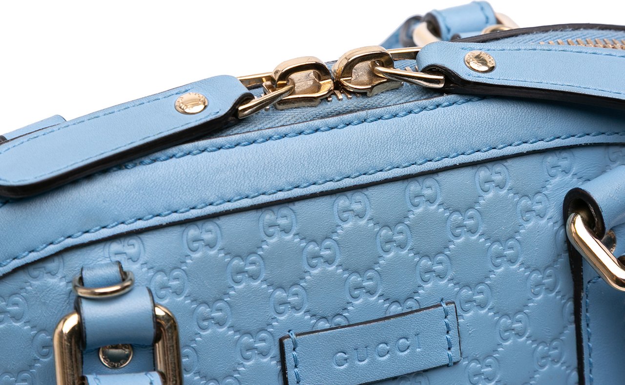 Gucci Mini Microguccissima Dome Satchel Blauw