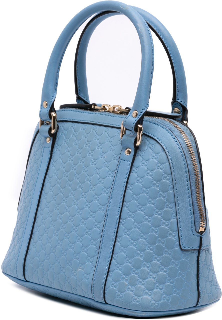 Gucci Mini Microguccissima Dome Satchel Blauw